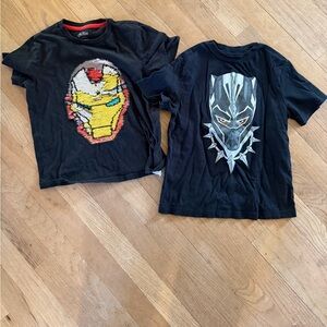 Kids iron man & black panther Tshirts